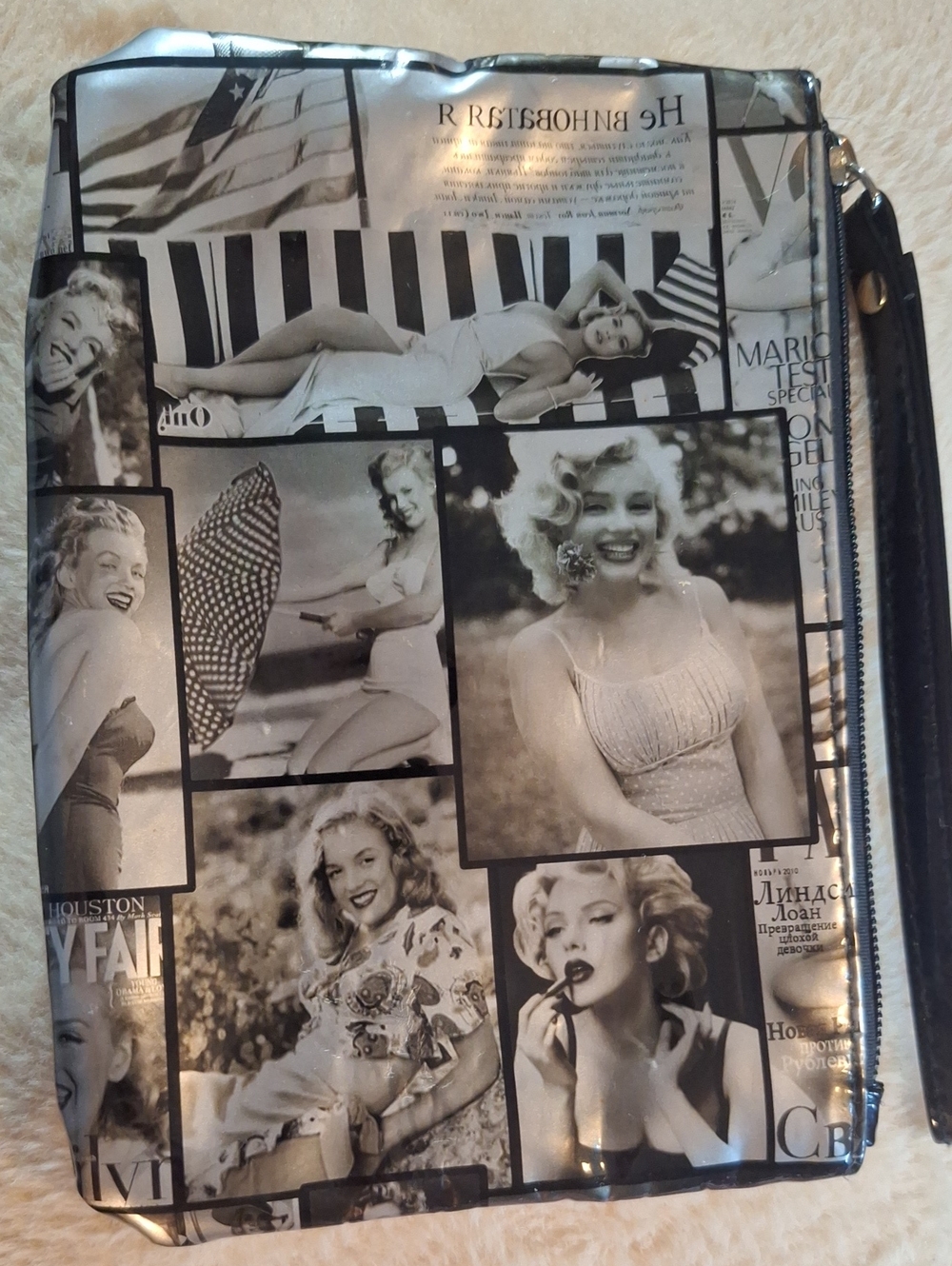 Black & White Retro Photo MARILYN MONROE Cosmetic Bag - Unbranded
